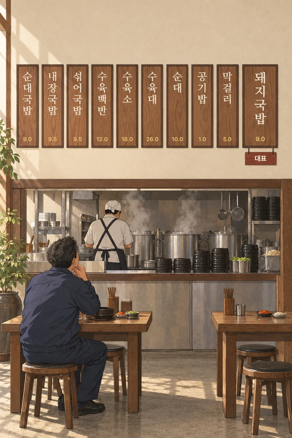 나무 메뉴판