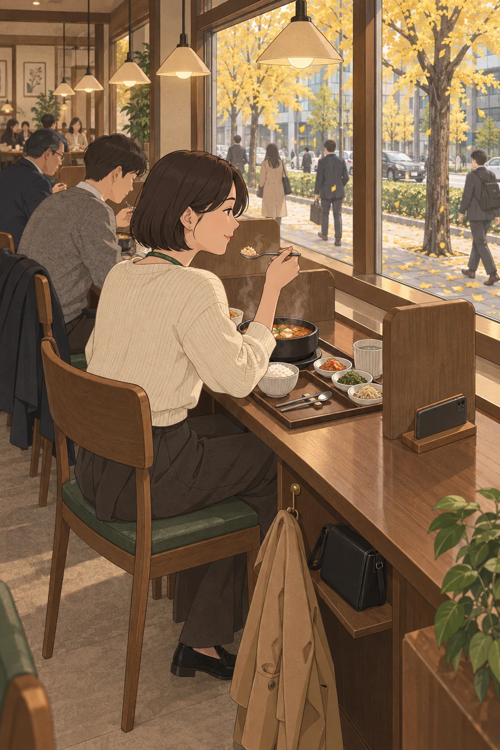 창가에 앉은 손님