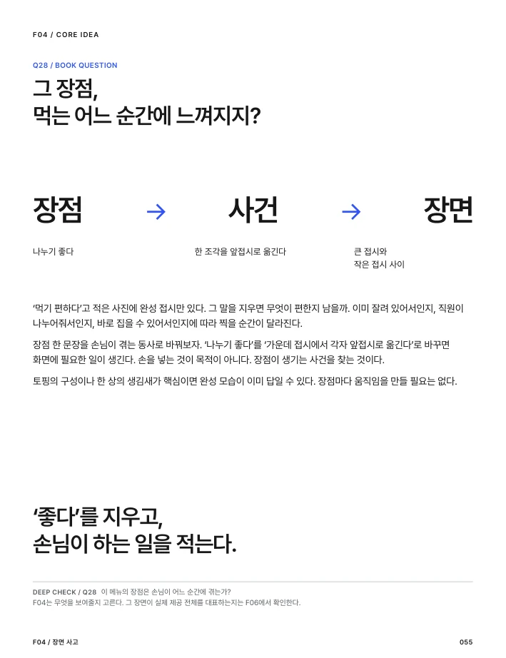 본책 55쪽: 장점에서 사건과 장면으로