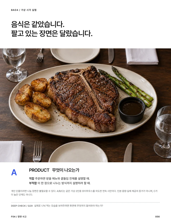 본책 56쪽: 같은 스테이크의 PRODUCT 장면